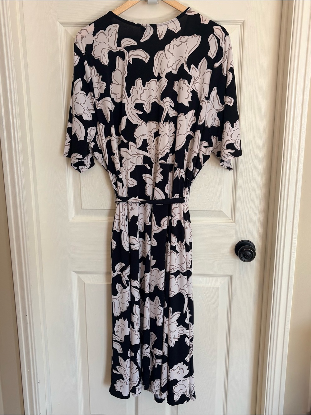 torrid Black Midi Dress with Cream Floral Print 3